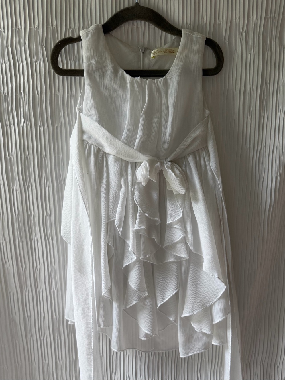 Bow Dream | Elegant Ruffle Chiffon Flower Girl Dress | 2 (2T)